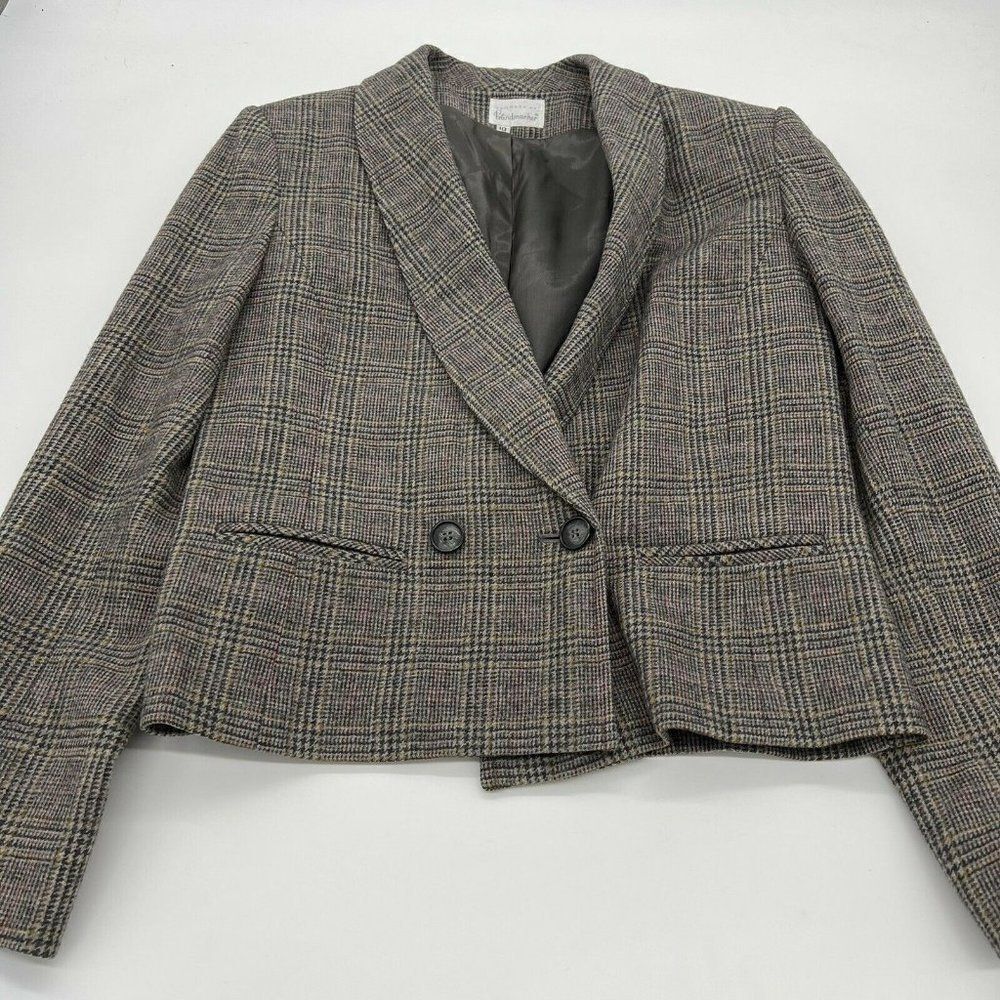 Tailored by Handmacher Wool Cropped BlazerβWomenβs size 10 Vintage Tweed